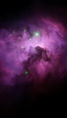 Fototapeta premium Cosmic Nebula, Purple Hues, Stellar Dust, Glowing Stars, Deep Space Exploration