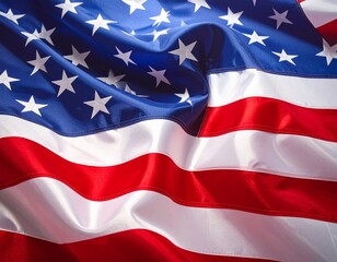 The flag's bold pattern ripples with pride, captured in radiant light and shadow