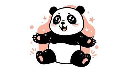 Obraz premium cartoonish Stylized Panda Drawing