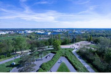 Landscape. View of houses in Berlin from the height of a tourist cable car © Юлия Чек