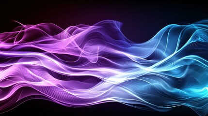 Fototapeta premium Dynamic Waves Flowing Together Abstract Background Digital Art Modern Design High Contrast