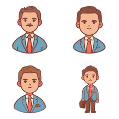 Fototapeta premium Four Business Profile Avatar Collections for companies and business people