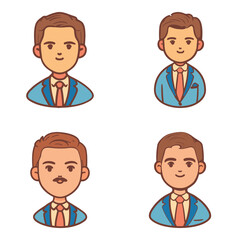 Fototapeta premium Four Business Profile Avatar Collections for companies and business people