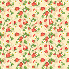 Fototapeta premium seamless pattern with apples and flowers