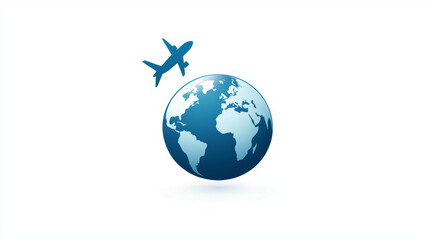 Fototapeta premium world map with airplane image on globe 