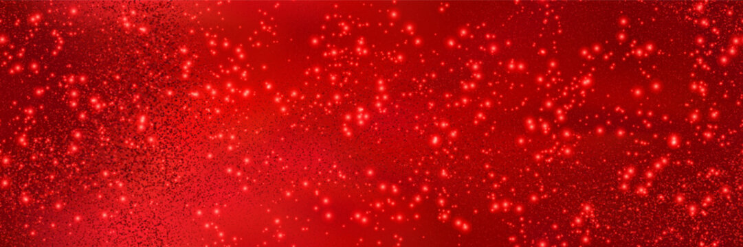 Luxury red glisten carnival fabric bg with sparkling texture. Glitter seamless background with metal gleam. Sequin abstract pattern. Vintage shining paper. Gradient mesh vector illustration