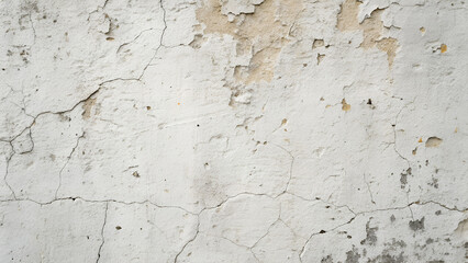 Obraz premium Old white wall with cracked paint and plaster creates a grunge texture