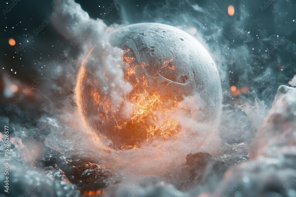 Aufkleber futuristic particle wave object creating dramatic visual effects in dynamic slow motion, futuristic 