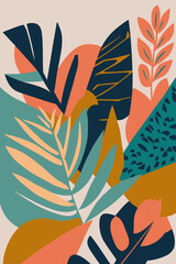Fototapeta premium Botanical colorful creative modern illustration print