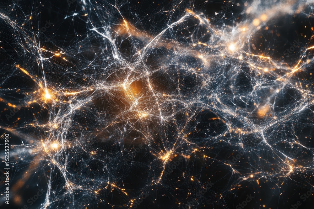 Leinwandbilder abstract patterns and glowing connections illustrate continuous electrical ac on a dark background, 