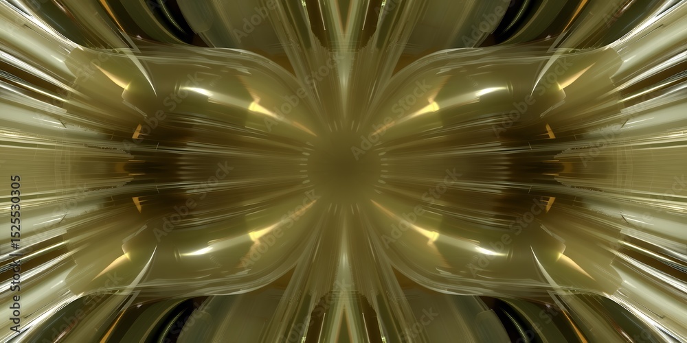 Poster abstract golden light streaks converging towards the center creating a symmetrical pattern effect