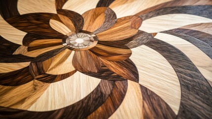 Intricate Wooden Flower Marquetry: A Masterpiece of Craftsmanship