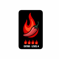 Ekstra Chili Pepper Level 4 Spicy Heat Badge
