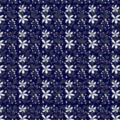 Elegant Seamless Decorative Floral Pattern with Colorful Vintage Style Leaves and Flowers – Perfect for Fabric, Wallpaper, Textile, and Surface Design