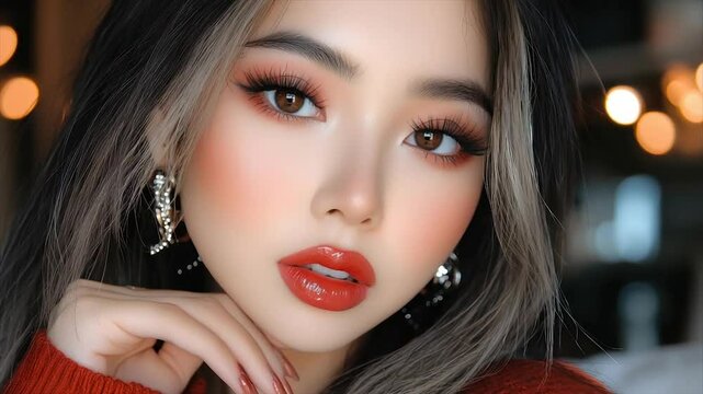 Fall/Winter Makeup Look with Peachy-Coral Hues