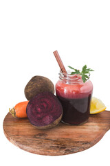 Beetroot, Carrot and Lemon Smoothie in Glass Highlighting Its Natural Health Benefits