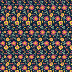 Seamless Vector Floral Pattern – Elegant Hand-Drawn Botanical Illustration with Repeating Design for Fabric, Wallpaper, and Digital Backgrounds