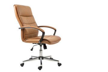 Executive swivel chair ergonomic design isolated on transparent background