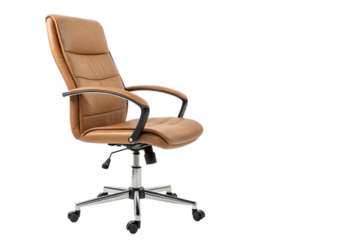 Executive swivel chair ergonomic design isolated on transparent background