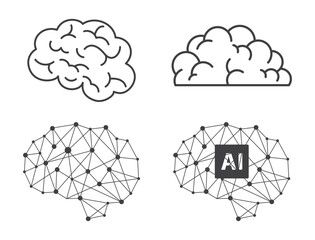 artificial intelligence ai brain icon