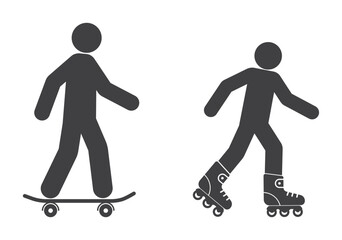 person on roller-skates and skateboard icon © Igarts