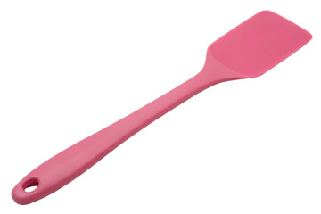 Pink kitchen spatula utensil for cooking isolated on transparent background