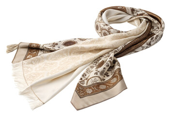 Elegant patterned scarf fashion item isolated on transparent background