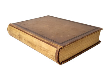Aged leather book reading material study isolated on transparent background