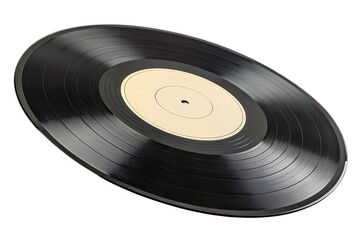 Vintage vinyl record music audio disc isolated on transparent background