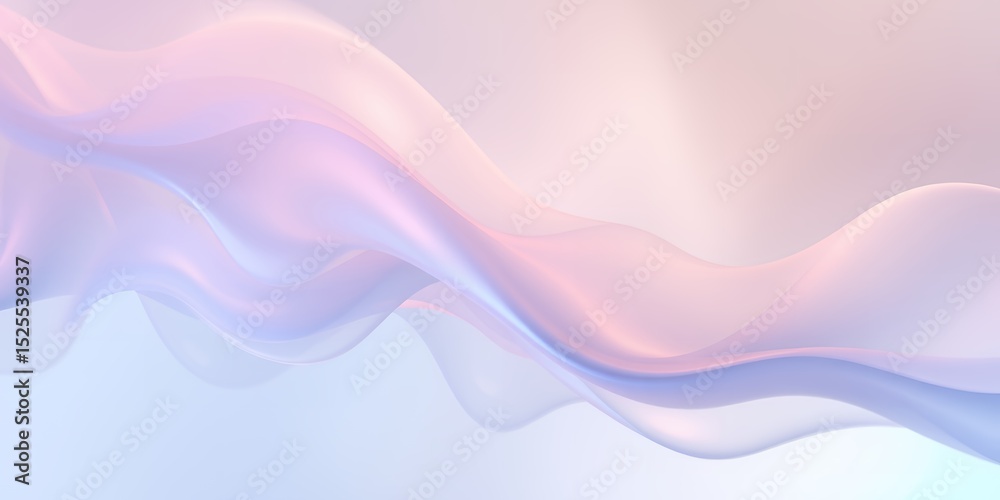 Poster soft pastel waves flowing gently across the frame creating a calming and ethereal background effect