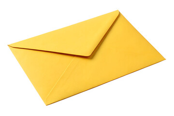 Yellow envelope mockup for mail delivery isolated on transparent background