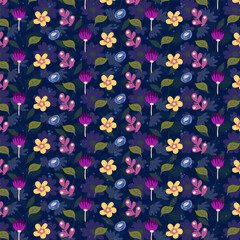 Soft Pink Floral Seamless Pattern with Vintage Petals and Elegant Leaves – Romantic Botanical Background for Textile, Wallpaper, and Surface Design