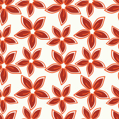 Botanical trendy seamless pattern. Flower and leaves abstract shape doodle art design for print, wallpaper, clipart, wall art for home decoration