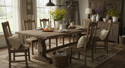 Rustic farmhouse dining room decor