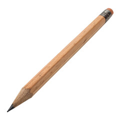 Wooden pencil for writing and drawing isolated on transparent background