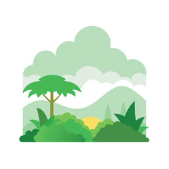 background scenery flat color design