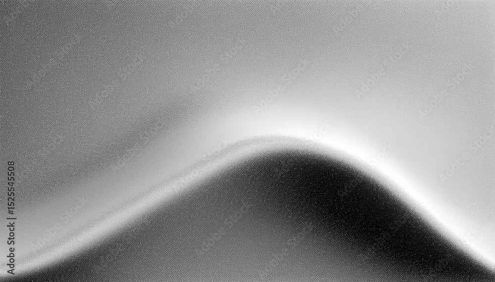 Poster  metallic fluid wave texture in monochrome abstract style with soft gradient lighting and fine grain detail for futuristic web design, luxury branding, or high-end print layout