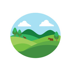 Fototapeta premium background scenery flat color design