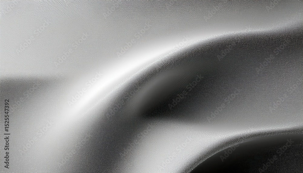 Aufkleber  metallic fluid wave texture in monochrome abstract style with soft gradient lighting and fine grain detail for futuristic web design, luxury branding, or high-end print layout