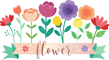 vector illustration of colorful tulips