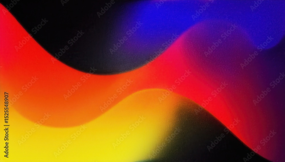 Aufkleber  vibrant abstract gradient with smooth color transition from deep violet and indigo to fiery red, golden yellow and teal green, ideal for modern web design, poster, branding, or wallpaper