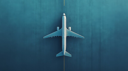 The appearance of the plane isolated on blue background