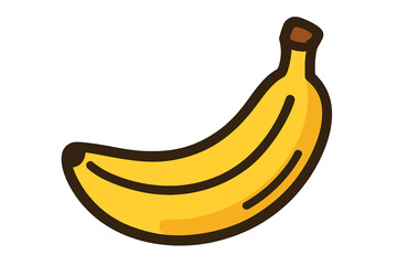 Isolated cartoon illustration of a banana, a type of fruit, in vector format