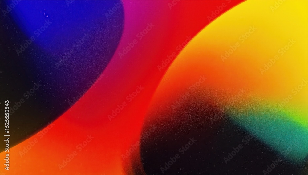 Poster  vibrant abstract gradient with smooth color transition from deep violet and indigo to fiery red, golden yellow and teal green, ideal for modern web design, poster, branding, or wallpaper