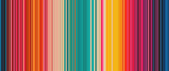 Colorful geometric seamless background with narrow lines resembling richly colored layered strips of paper arranged randomly. Bright vertical stripe pattern perfect for digital decor or modern design
