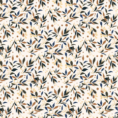 seamless pattern with white and brown feathers