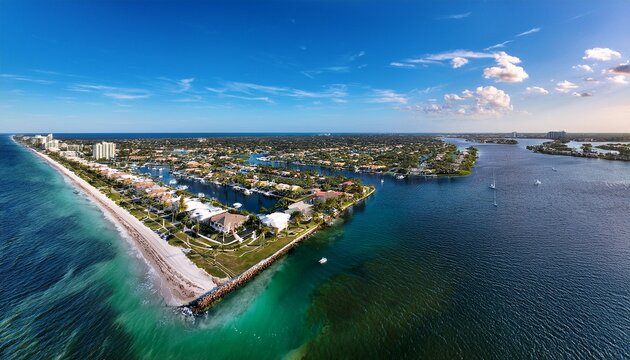 aerial perspective of stuart a charming southern florida city with ocean views
