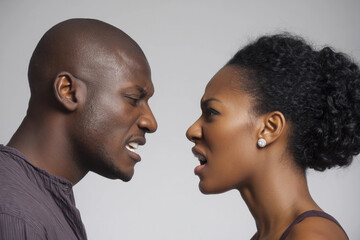 Couple Arguing Face to Face.