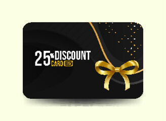 Premium Voucher Card Template 25% Discount with Golden Accents Modern Elegant Gift Card Black and Gold Theme Luxury Card Design Black and Gold Promotional Template