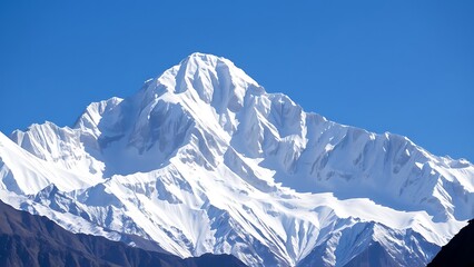 Obraz premium snowy mountain and blue sky